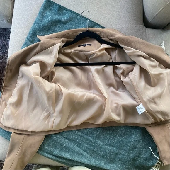 Quince 100% Suede Biker Moto Jacket, Cute! - Picture 5 of 7